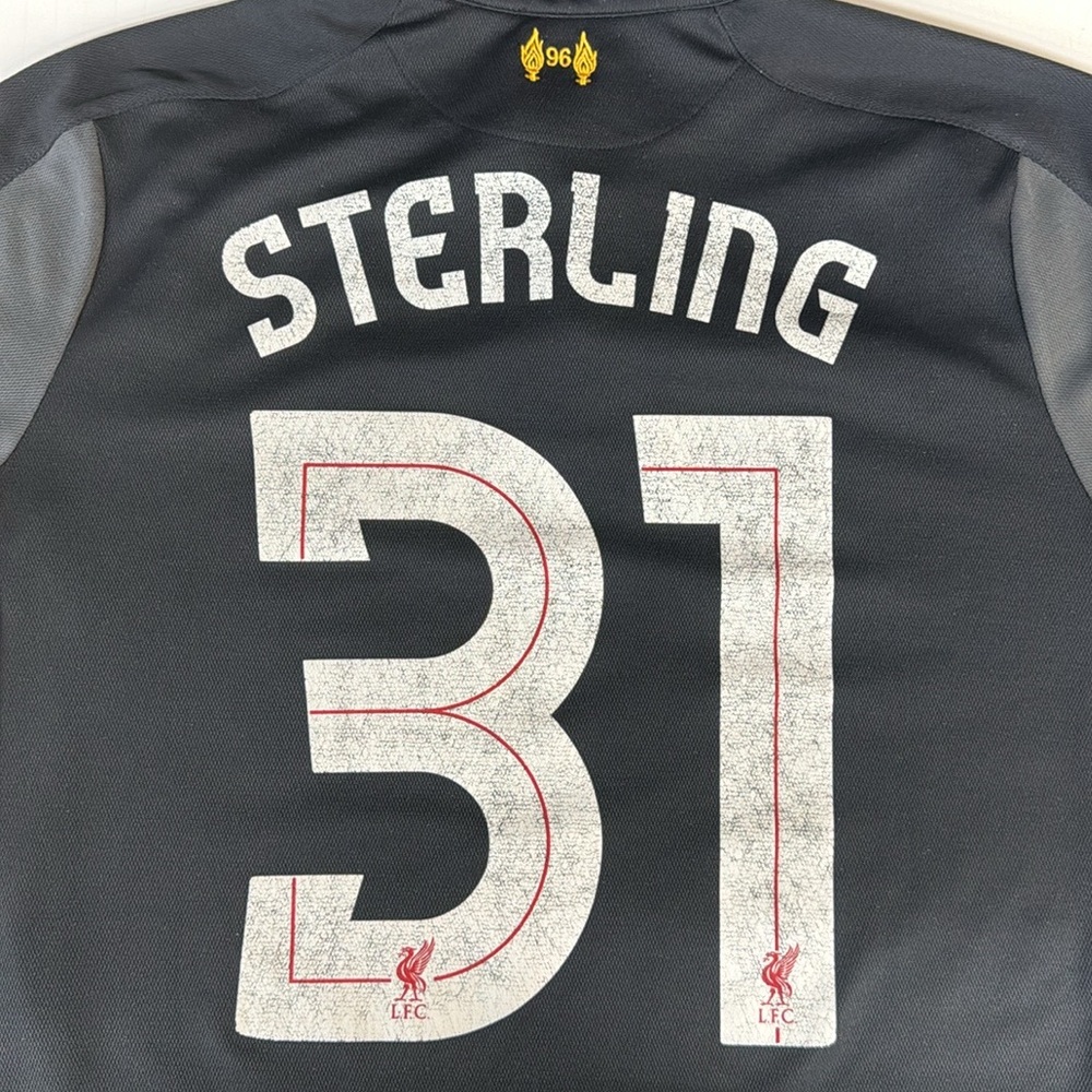 Liverpool LFC Raheem Sterling 2014-2015 Black Red Third Warrior Jersey Size MD - Picture 13 of 16
